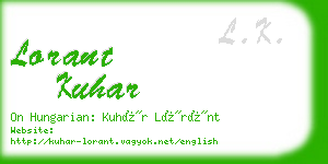 lorant kuhar business card